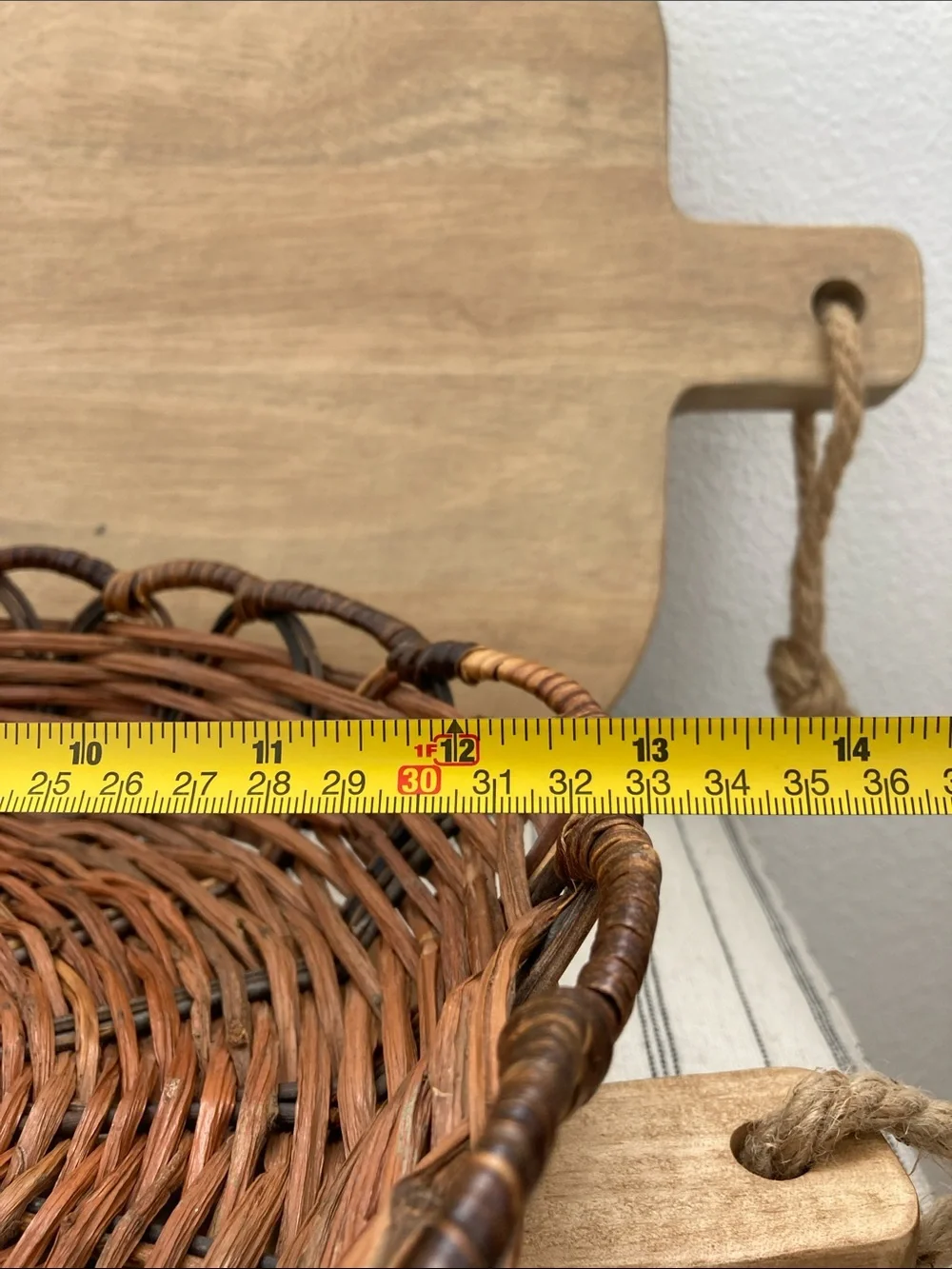 SALE! 70% Off Vintage Natural Brown Woven Rattan Serving Basket - Handcrafted